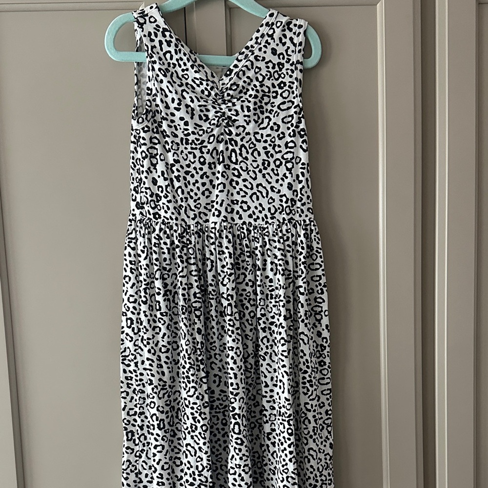 Kate Quinn Black and White Leopard Print Kids Dress